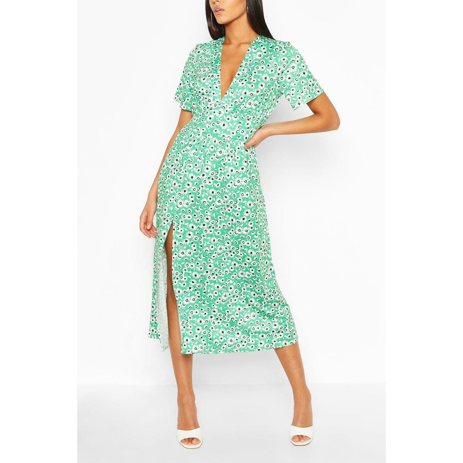robe imprimé vert
