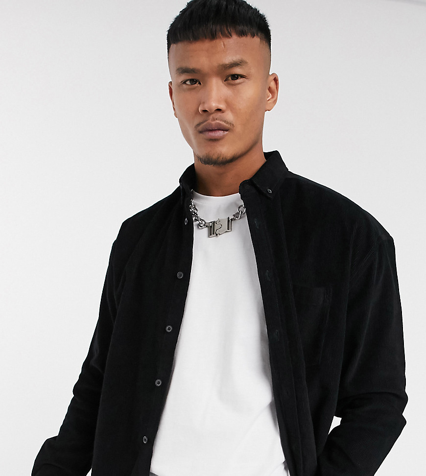Chemise oversize côtelée style années 90 noir Homme grand
