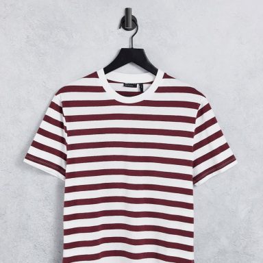 Foweknow T-shirt à Rayures Pour Homme - Rouge Et Blanc