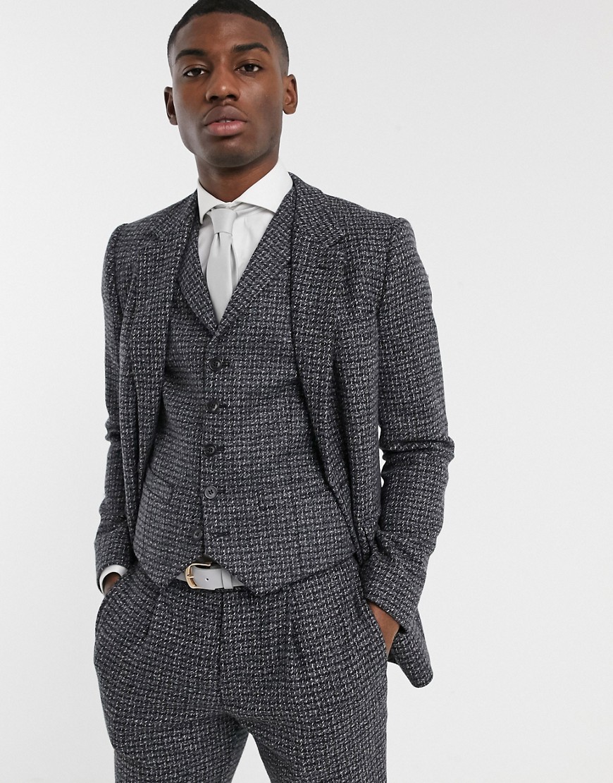 Gris Gilet Homme Costume Boutique Laine Tweed Slim Fit Loisirs