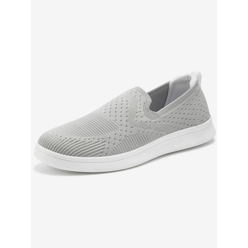 - Helline - Baskets sneakers très légères et confortables avec talon légèrement rembourré en textile doux gris - Grandes pointures