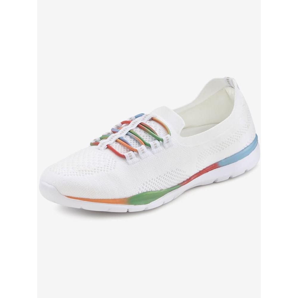 - Lascana - Baskets sneakers avec rubans élastiques pour faciliter l'enfilage blanc-multicolore - Grandes pointures